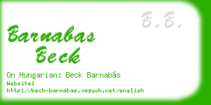 barnabas beck business card