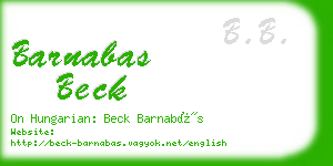 barnabas beck business card